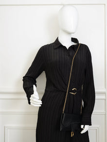 Christian Dior Black Saddle Wallet on Chain