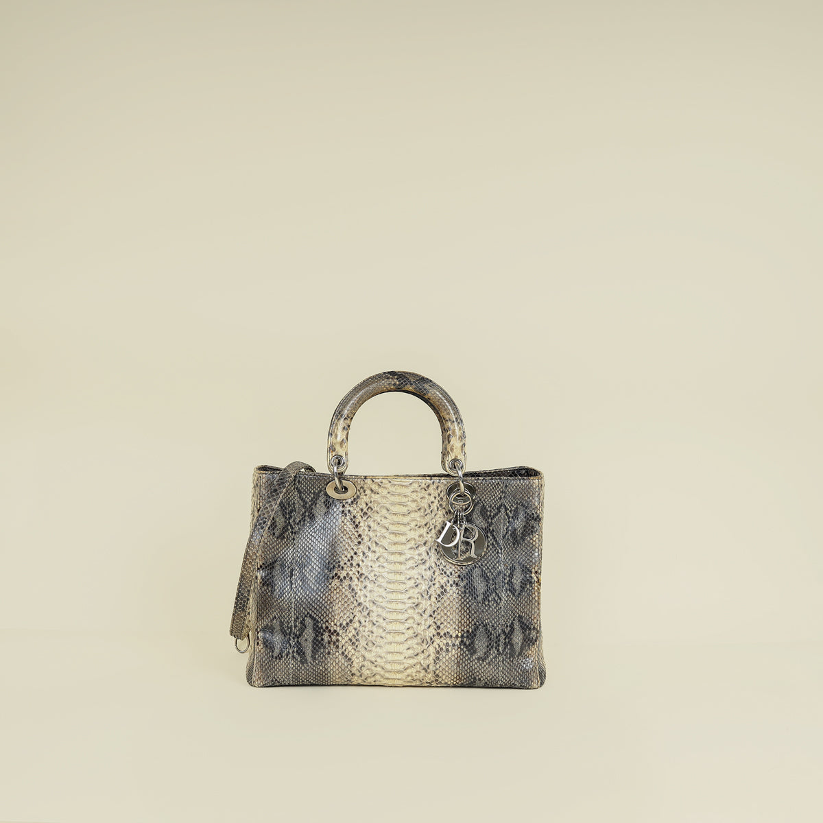 Christian Dior Bicolor Python Lady Dior Large Bag