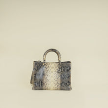 Christian Dior Bicolor Python Lady Dior Large Bag