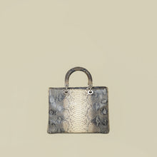 Christian Dior Bicolor Python Lady Dior Large Bag