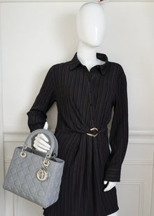 Christian Dior Gray Lady Dior Medium Bag