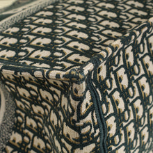 Christian Dior Dark Green Oblique w/ "ALANOUD" Embroidery Book Tote Large Bag
