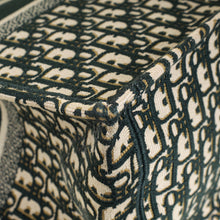 Christian Dior Dark Green Oblique w/ "ALANOUD" Embroidery Book Tote Large Bag