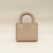 Christian Dior Metallic Beige Embossed Lizard Lady Dior Mini Bag