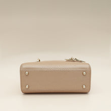 Christian Dior Metallic Beige Embossed Lizard Lady Dior Mini Bag