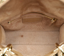 Christian Dior Metallic Beige Embossed Lizard Lady Dior Mini Bag