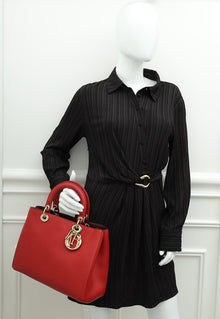 Christian Dior Red Diorissimo Tote Medium Bag