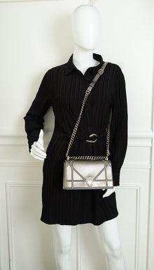 Christian Dior Metallic Olive Diorama Flap Shoulder Bag