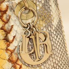 Christian Dior Bicolor Metallic Python Lady Dior medium Bag