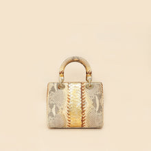 Christian Dior Bicolor Metallic Python Lady Dior medium Bag