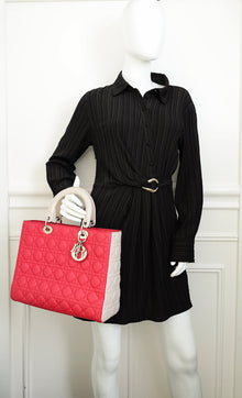 Christian Dior Bicolor Lady Dior Large Bag