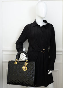 Christian Dior Black Lady Dior Large Bag