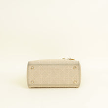 Christian Dior Beige Lady D-Lite Cannage Embroidery Medium Bag