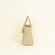 Christian Dior Beige Lady D-Lite Cannage Embroidery Medium Bag