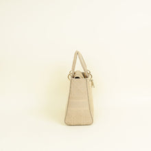 Christian Dior Beige Lady D-Lite Cannage Embroidery Medium Bag