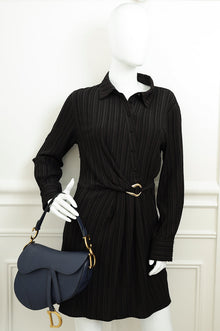 Christian Dior Navy Saddle Medium Bag