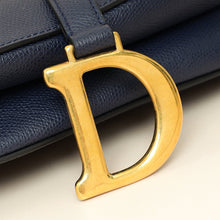 Christian Dior Navy Saddle Medium Bag