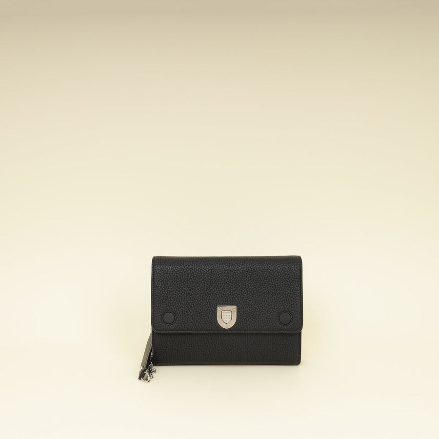 Christian Dior Black Diorever Wallet On Chain