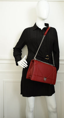 Christian Dior Red Diorama Flap Large Shoulder Bag
