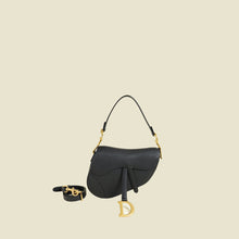 Christian Dior Black Saddle Medium Bag W/ Strap