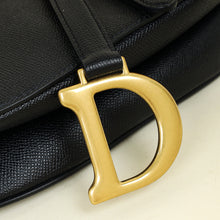 Christian Dior Black Saddle Medium Bag W/ Strap