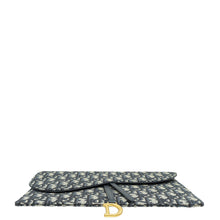 Christian Dior Navy Blue Oblique Saddle Pouch Clutch