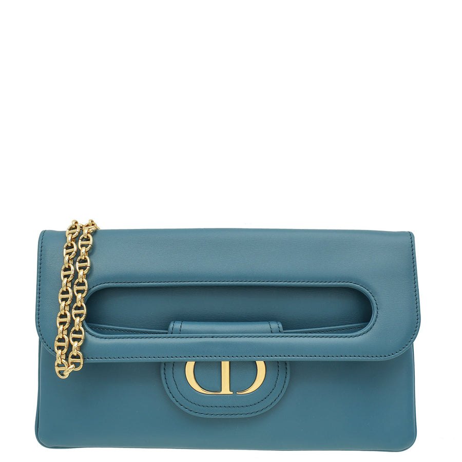 Christian Dior Indigo Blue Diordouble Medium Chain Bag
