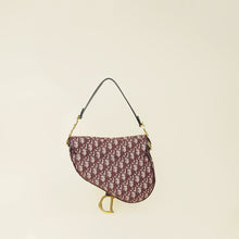Christian Dior Burgundy Oblique Saddle Medium Bag