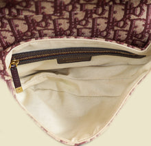 Christian Dior Burgundy Oblique Saddle Medium Bag