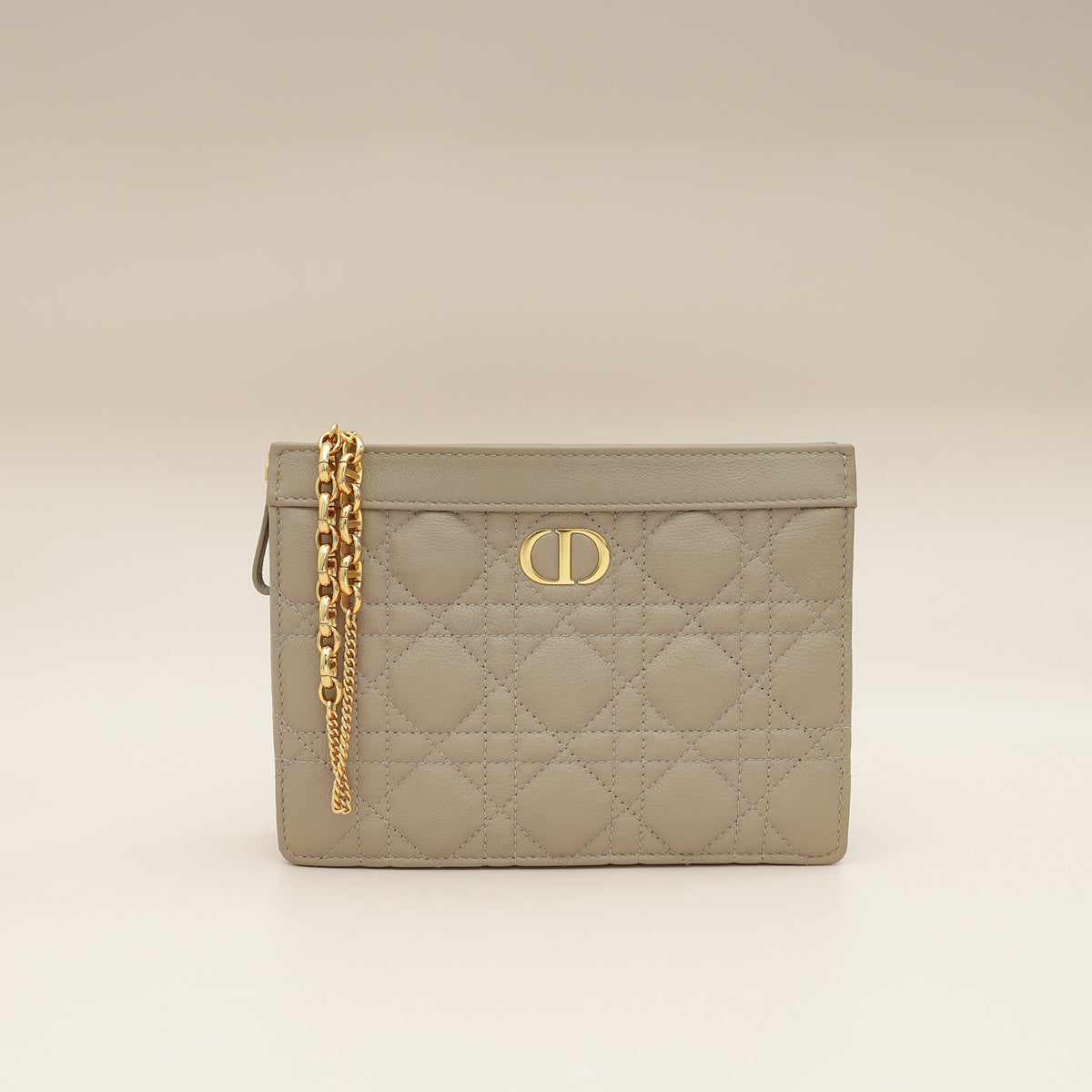Christian Dior Sand Supple Caro Every Dior Cannage Pouch