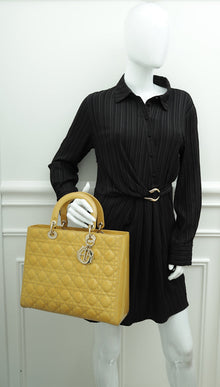 Christian Dior Beige Lady Dior Large Bag