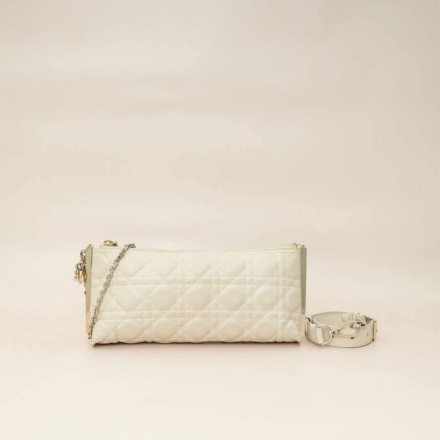 Christian Dior Dusty Ivory New Line Cannage Dior Club Bag