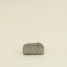 Christian Dior Metallic Grey Green Lady Dior Python Leather Mini Chain Bag
