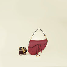 Christian Dior Burgundy Saddle Mini Dior Bag With Wide Strap