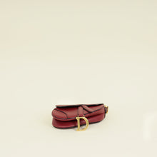 Christian Dior Burgundy Saddle Mini Dior Bag With Wide Strap