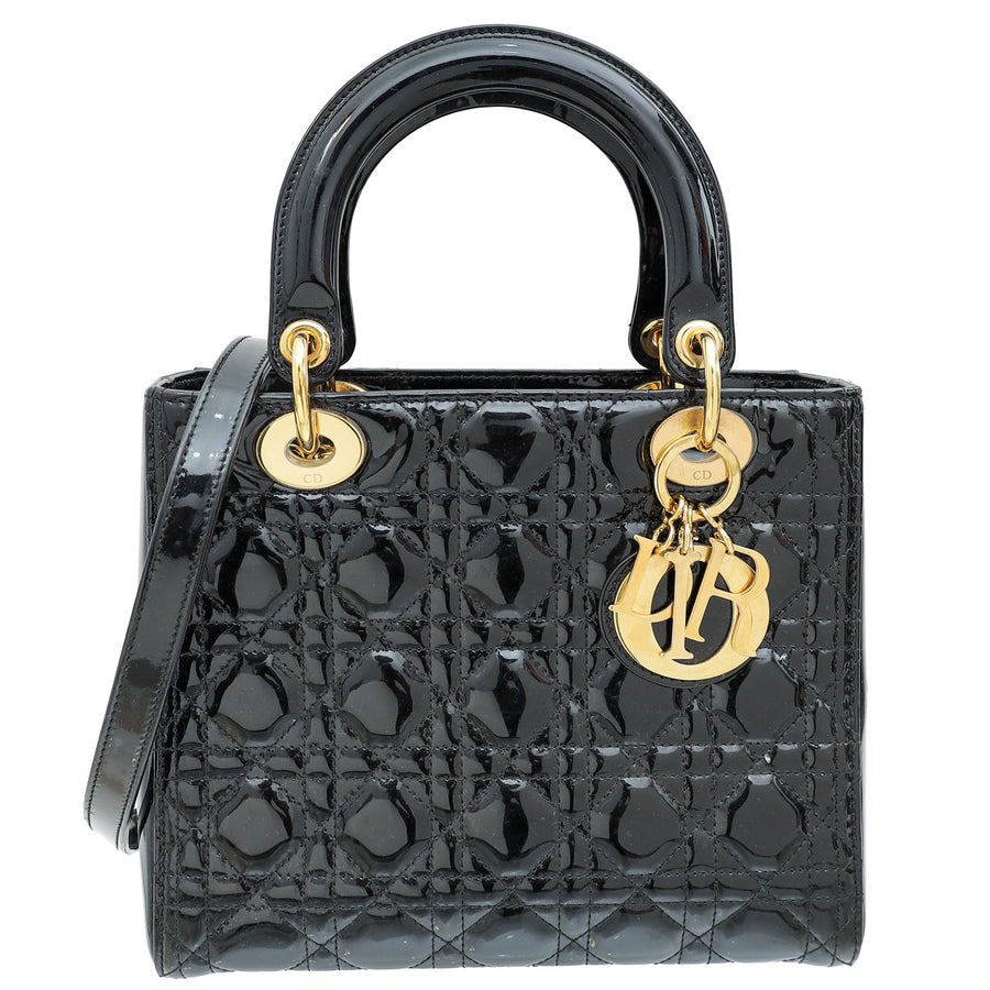 Christian Dior Black Lady Dior Medium Bag