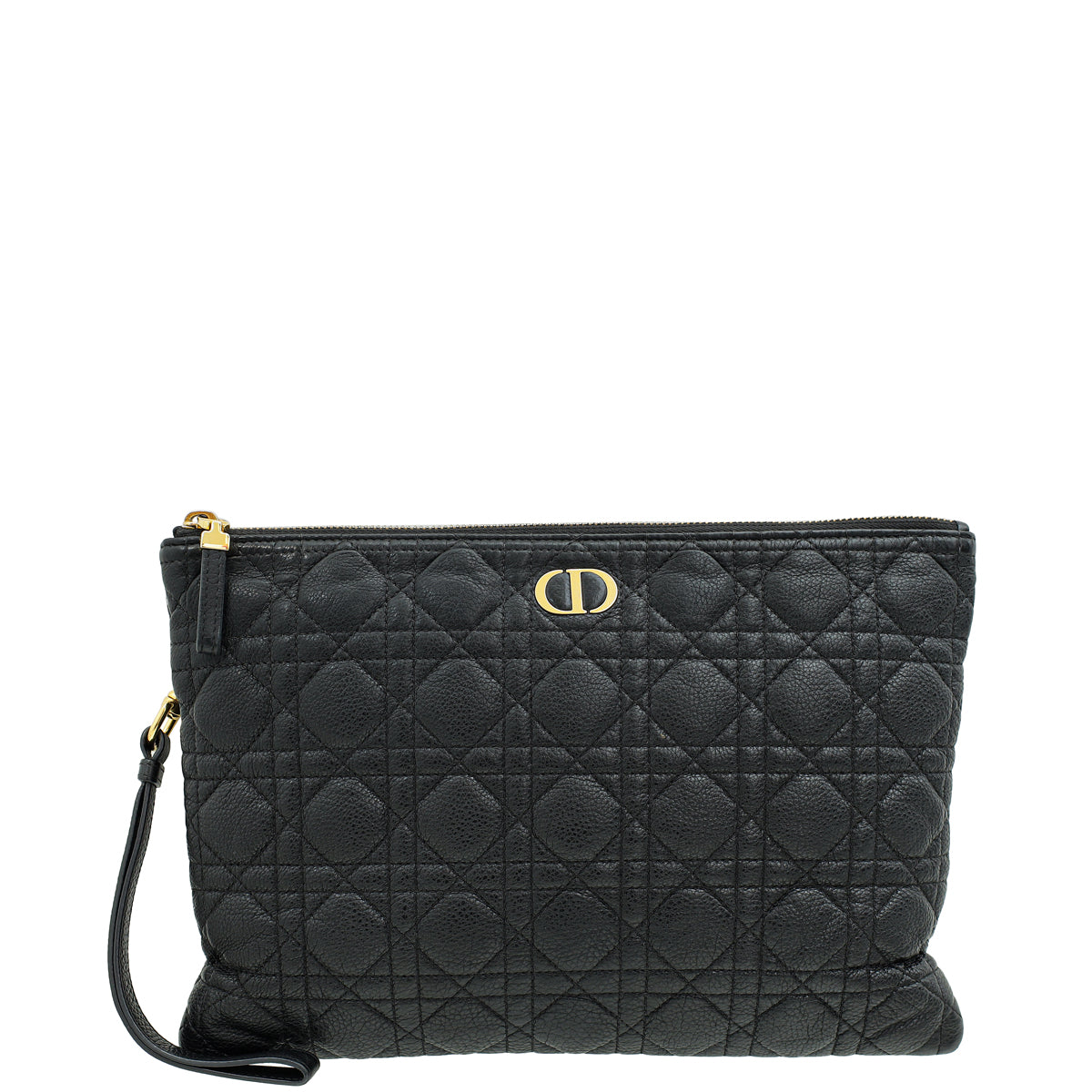 Christian Dior Black Cannage Caro Daily Large Pouch