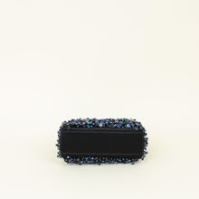 Christian Dior Black Satin Floral Embroidered Mini Lady Dior Bag