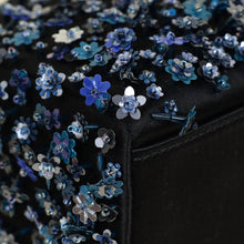 Christian Dior Black Satin Floral Embroidered Mini Lady Dior Bag