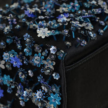 Christian Dior Black Satin Floral Embroidered Mini Lady Dior Bag