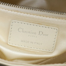 Christian Dior White Satin Beaded Floral Embroidered Mini Lady Dior Bag
