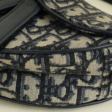 Christian Dior Navy Blue Oblique Saddle Mini Bag W/Extra Bag Strap