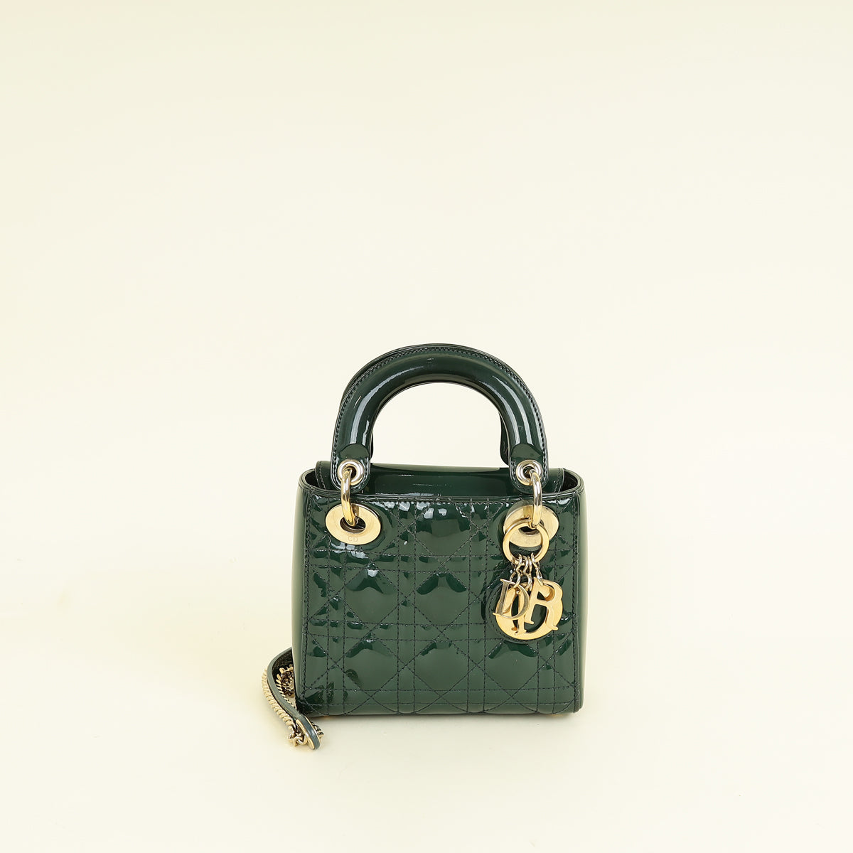 Christian Dior Green Mini Lady Dior Chain Bag
