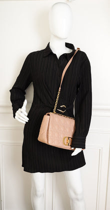 Christian Dior Rose De Vents Caro Cannage Medium Flap Bag