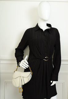 Christian Dior White Mini Saddle Bag