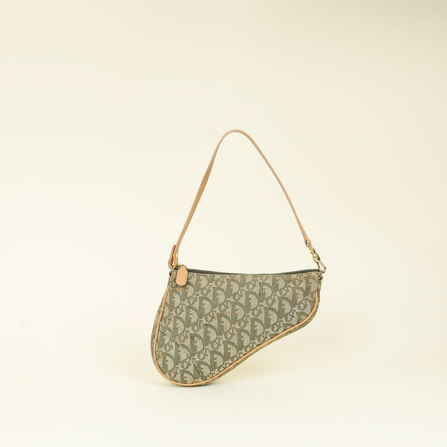 Christian Dior Bicolor Oblique Saddle Mini Pochette