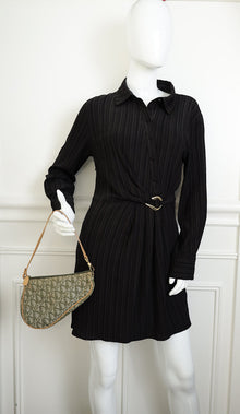 Christian Dior Bicolor Oblique Saddle Mini Pochette