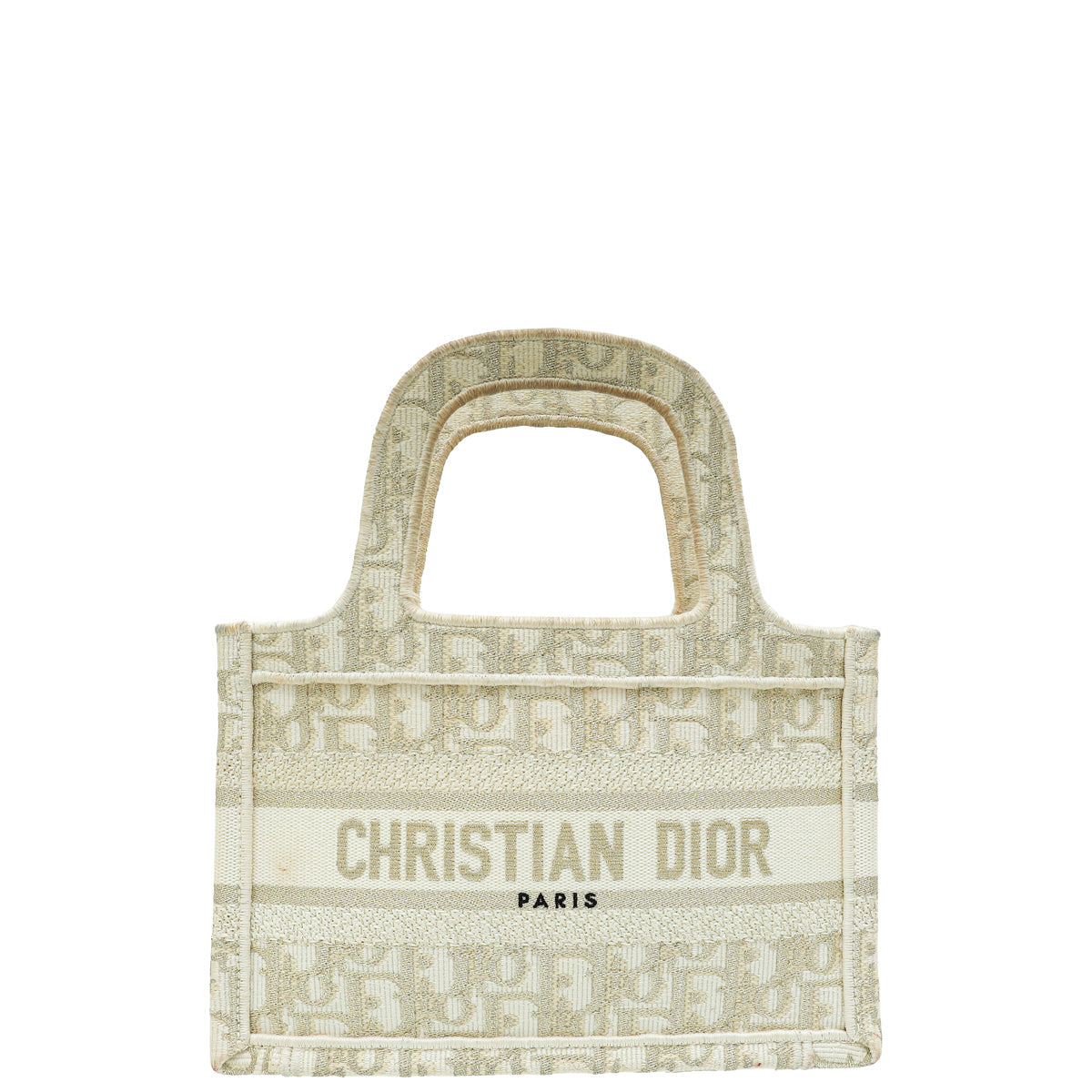 Christian Dior Bicolor Metallic Oblique Book Tote Mini Bag