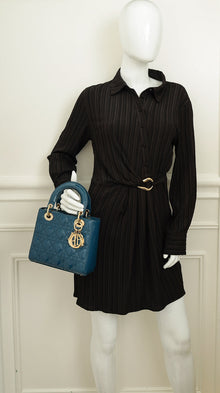 Christian Dior Petrol Blue Lady Dior Small Bag