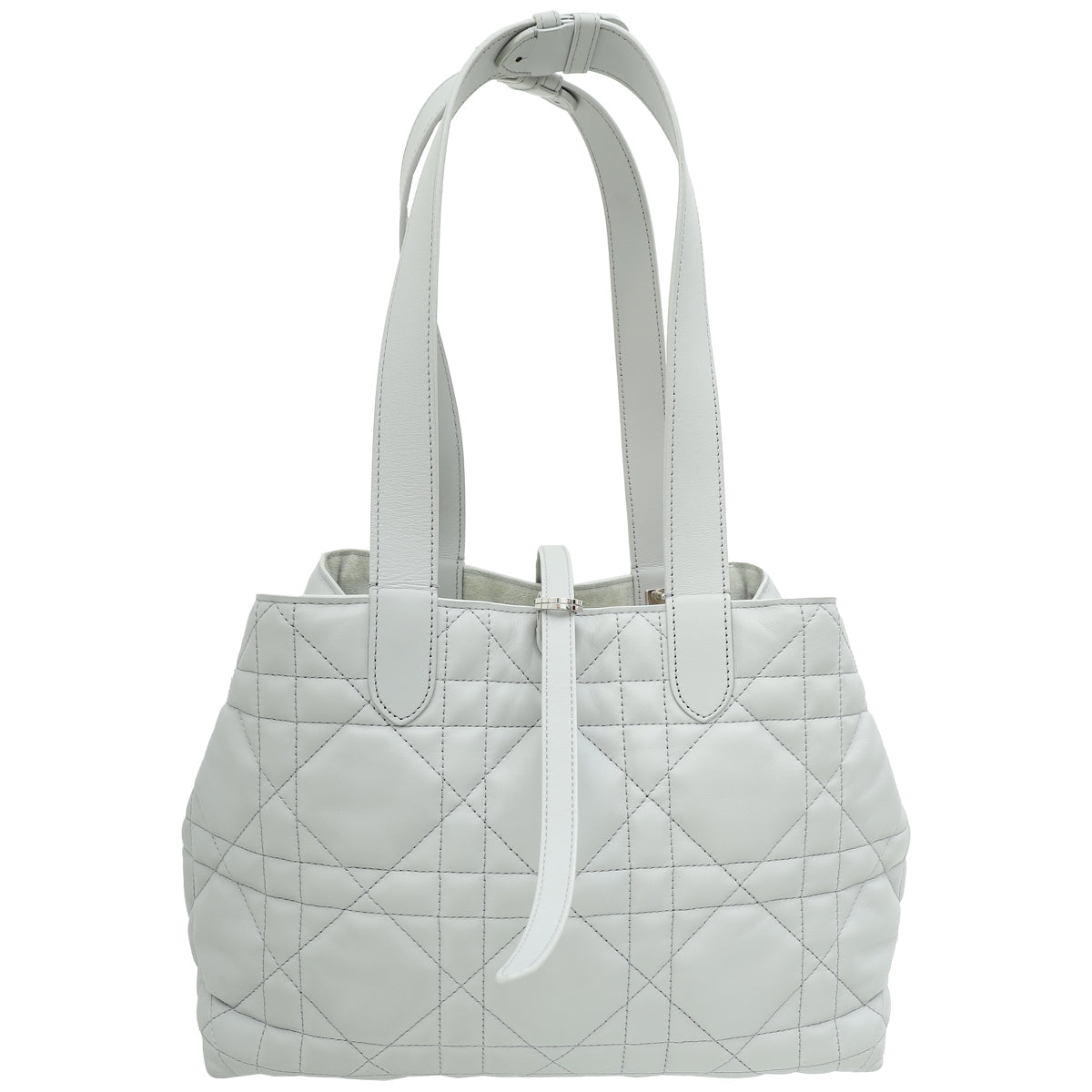 Christian Dior Stone Grey Macrocannage Toujours Medium Bag